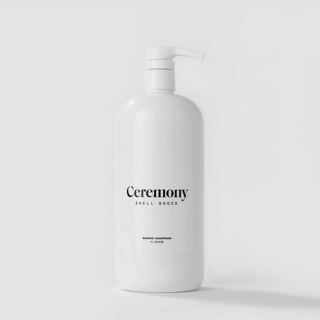 White 1 Litre Ceremony Shell Shock Shampoo Bottle Pump Dispensing