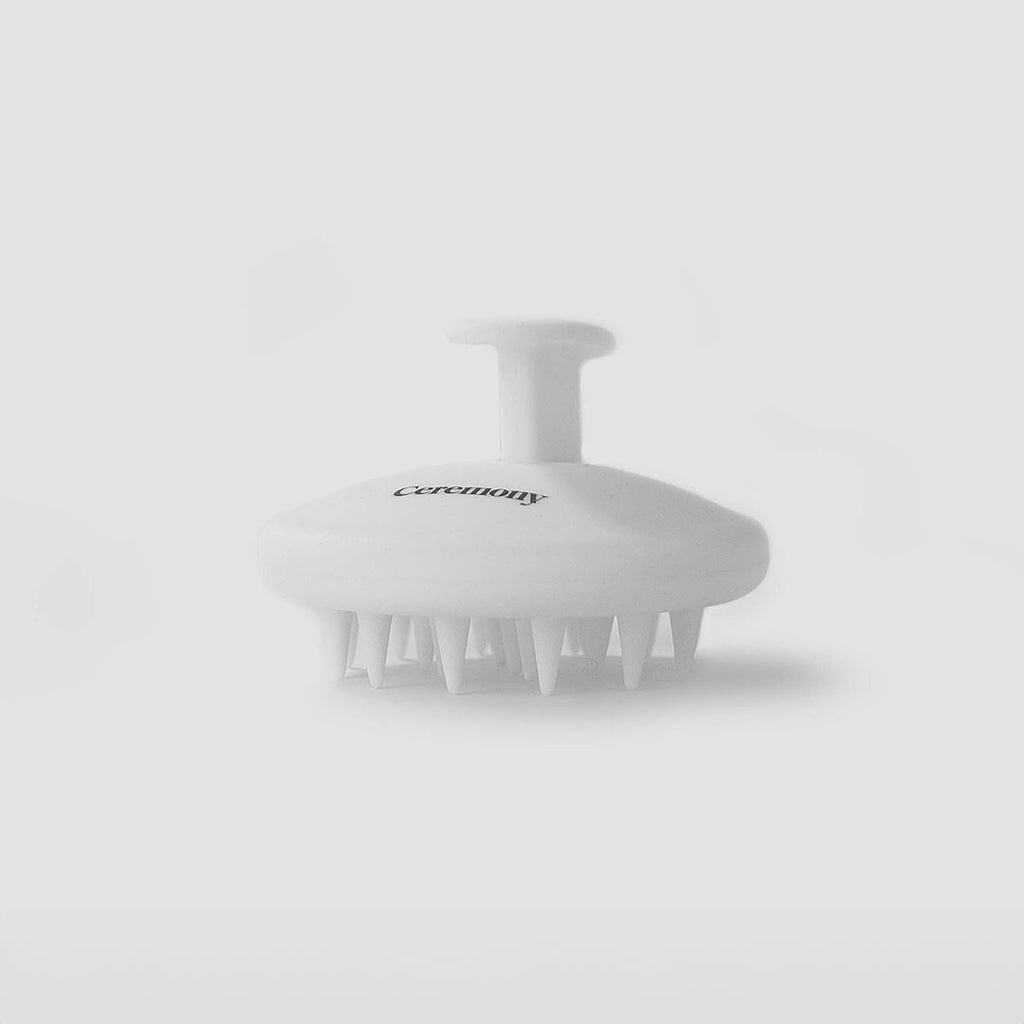 White Silicone Ceremony Scalp Brush for Shampooing